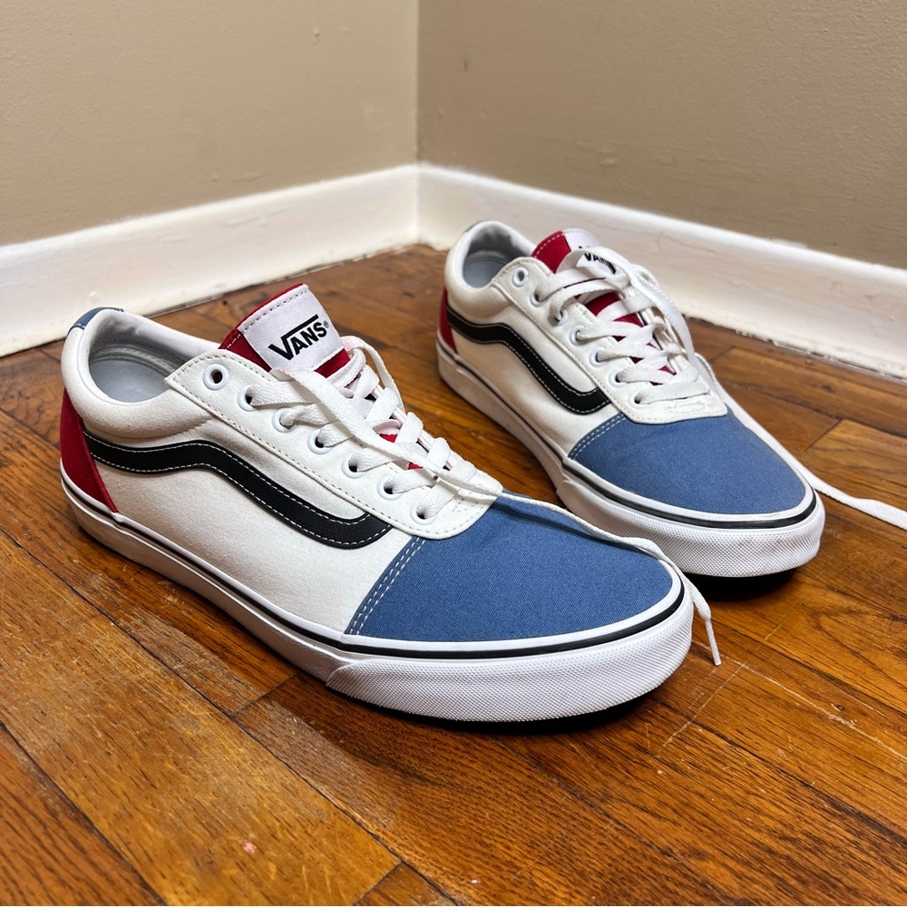 Vans Ward 'Color Block - White Blue Red size 11